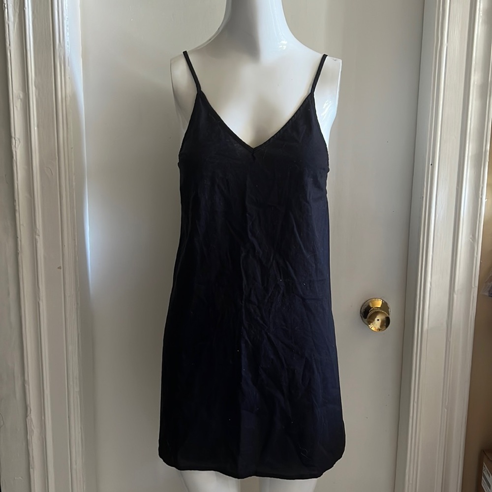 Black stretchy cotton slip